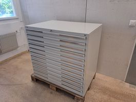 BIGLA Schubladenstock Planschrank Vintage Metallschrank