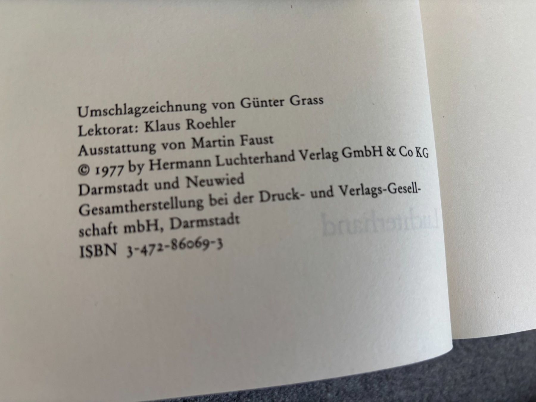 Libri: GÜNTER GRASS, DER BUTT, ERSTAUSGABE, MIT SCHUTZUMSCHLAG – Usato da Zuerich venduto da Arabella45 1