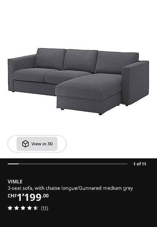 Ikea Divani: IKEA VIMLE Sofa sehr guter Zustand – Usato da Wallisellen venduto da smueschi 1