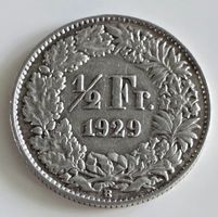 1/2 Franken 1929 B Münze guter Zustand