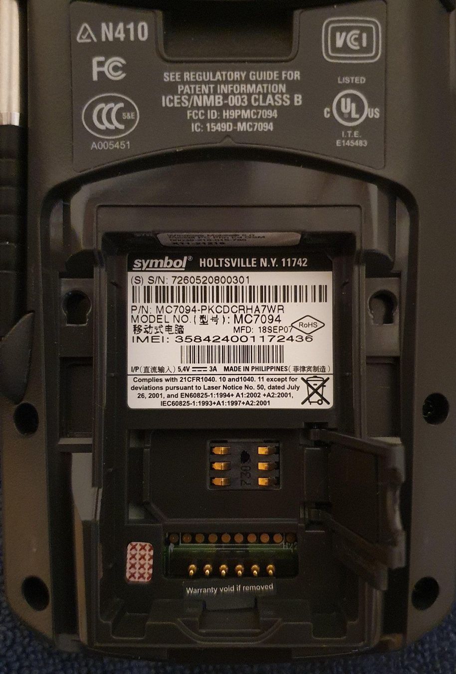 Motorola Telefoni cellulari / Smartphones: Symbol MC7094 2D Barcode Scanner – Usato da Sonvilier venduto da Takou 1