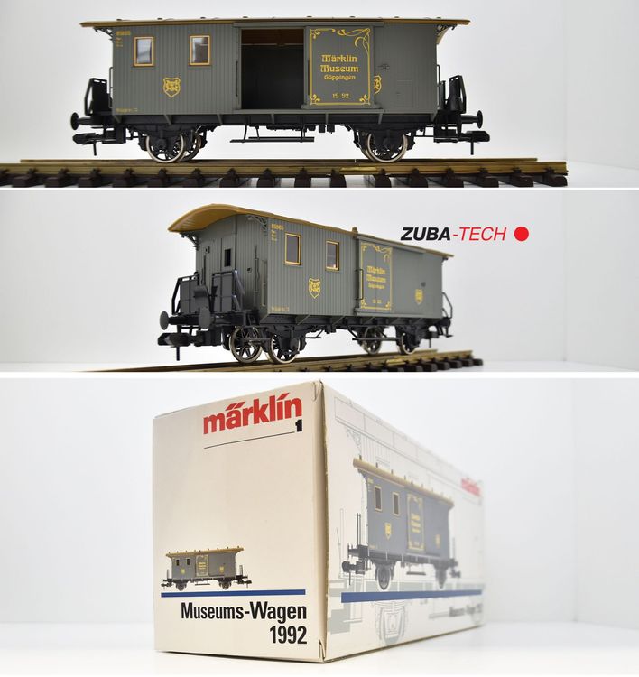Wagon Märklin 1 80012 Museums-Wagen 1992 – Borde Bas Avec Auto – Époque II – Neuf