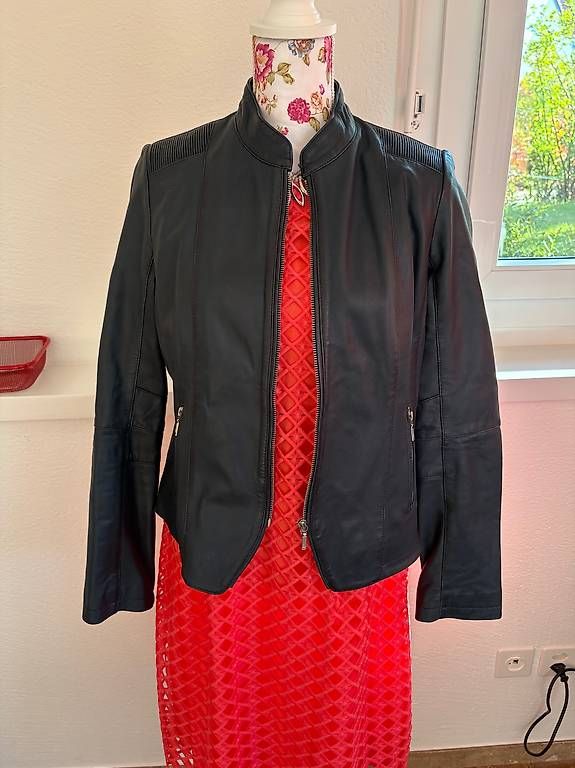 Giacche: Lammnapa Lederjacke dunkelblau – Nuovo e nell'imballaggio originale da Oberwil venduto da Fanny2017