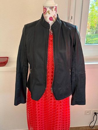 Lederjacke dunkelblau