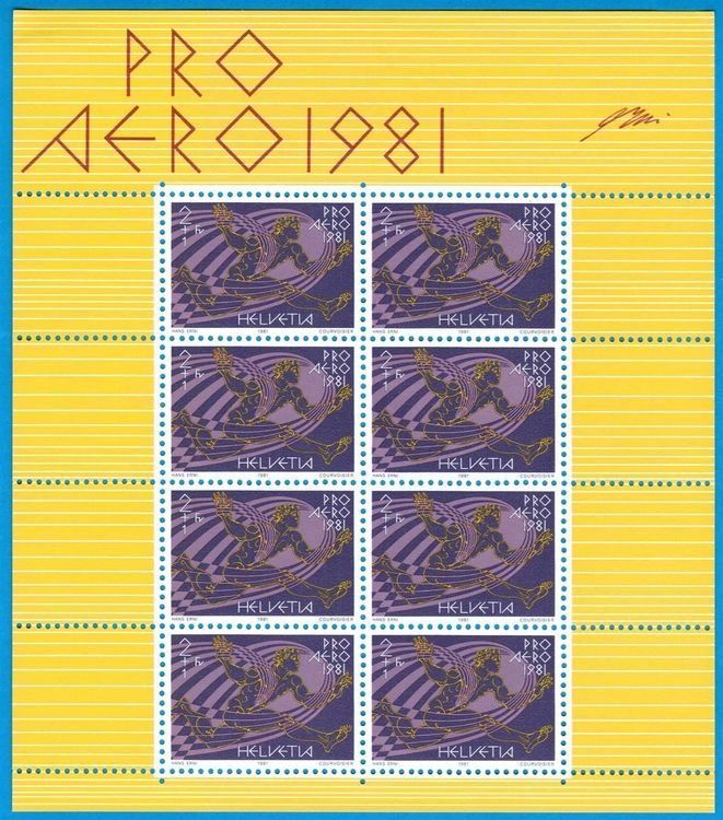 Tiro con l'arco: 1981 Flugpost Pro Aero Kleinbogen FO48, postfrisch ** – Nuovo (secondo la descrizione) da Nuglar venduto da Stamp88