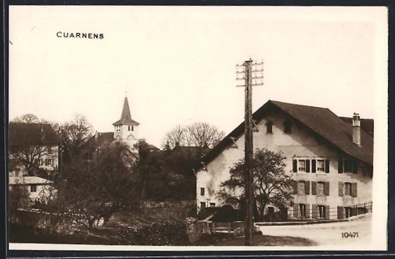 Cartoline postali: AK Cuarnens, Ortspartie mit Strasse – Usato da Berlin venduto da bartko-reher