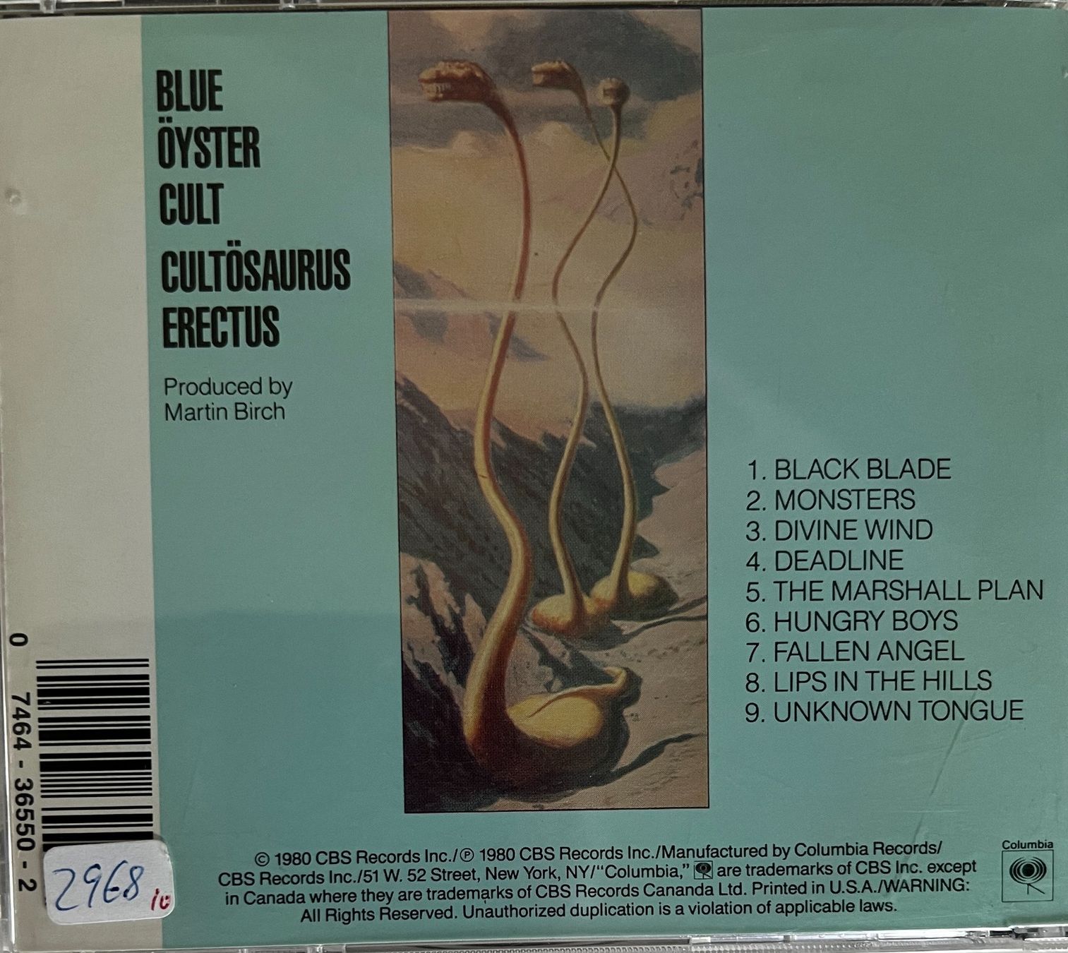 CD: BLUE ÖYSTER CULT / Cultosaurus Erectus – Usato da Bischofszell venduto da kustavi 1