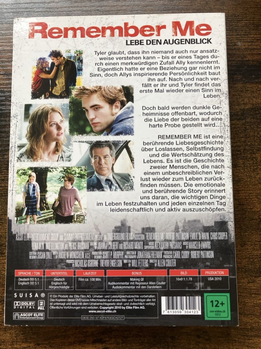 Tutti i DVDs: Remember Me DVD – Usato da Glarus venduto da Jhuber78 1