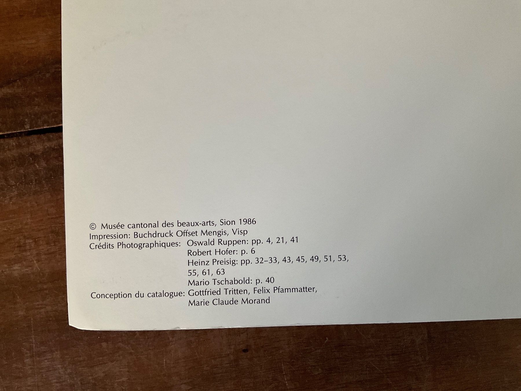 Bücher: Catalogue exposition Gottfried Tritten, 1986 – Gebraucht aus Avenches von Lactobacille 2