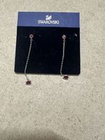 Swarovski Kette und Ohrringe Set rote Kristalle silberfarbig