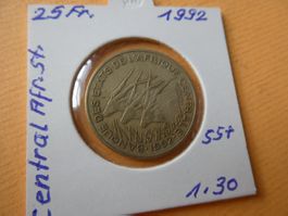 Central African States 1992, 25 Francs