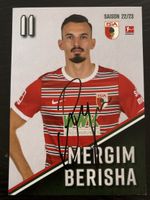 Autogrammkarte Mergim Berisha, FC Augsburg, Saison 22/23