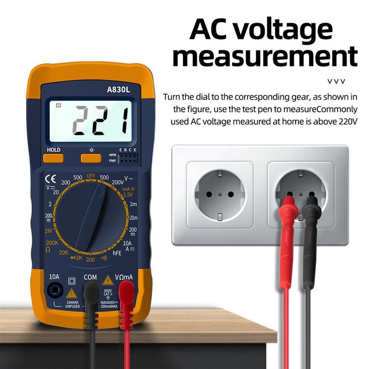 Multimètre Numérique Testeur Courant Shoous Diode Tension AC DC A830L  Fréquence