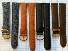 4 Stück Uhrenarmband 20mm Leder, Uhrenband 4x gemischt