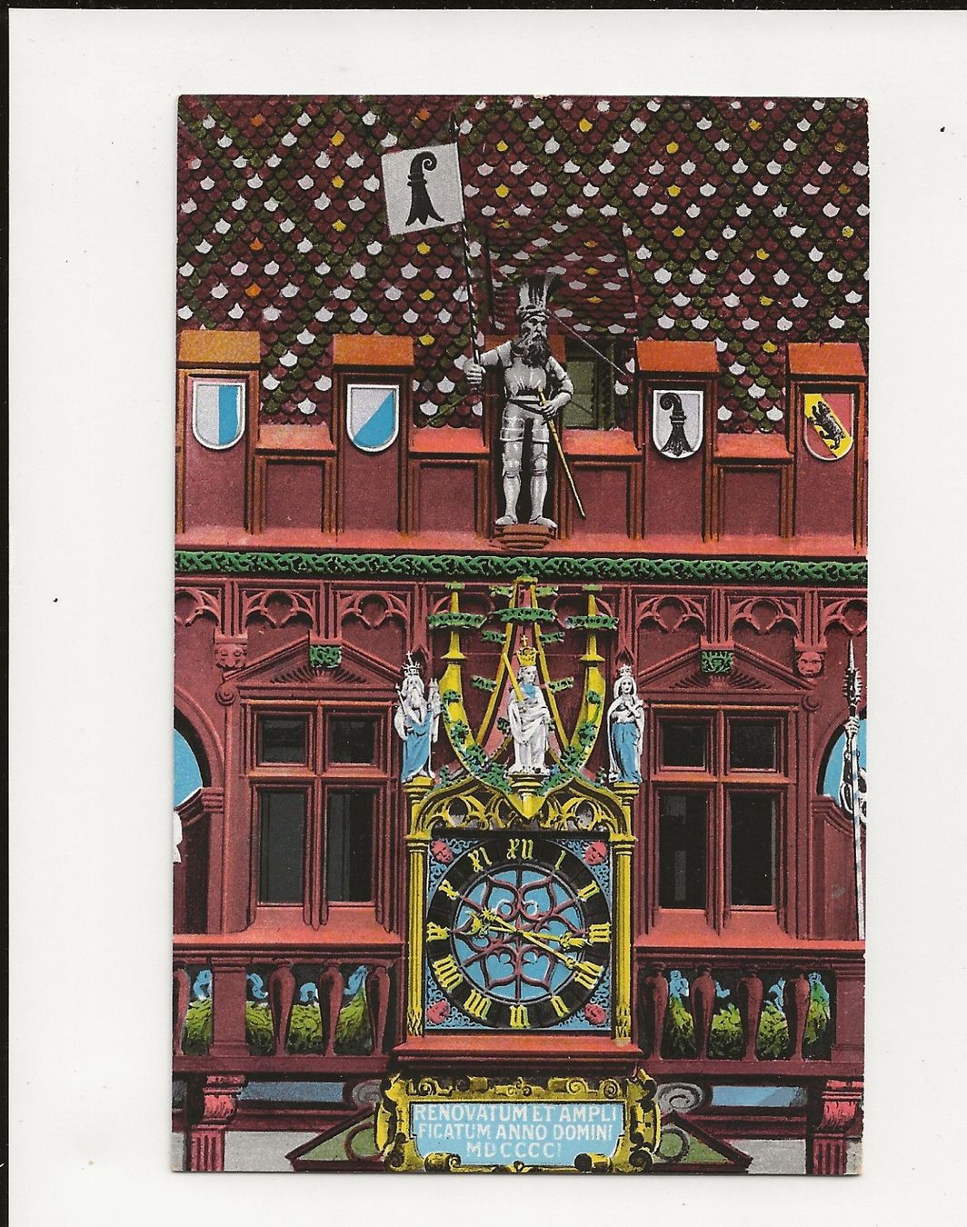 Ansichtskarten: AK ca.1920 Basel Rathaus Uhr – Gebraucht aus Greifensee von 315WDO
