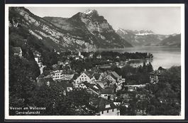 AK Weesen am Wallensee, Generalansicht