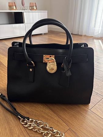 Michael Kors Hamilton Saffiano Handtasche  Schwarz / Gold