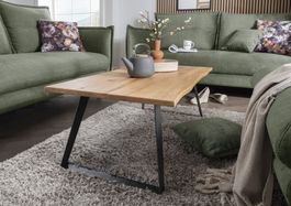 Salontisch CHARLIE Wildeiche massiv Baumkante 110 x 60 cm