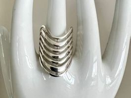 Vintage Designring Silber 925 modernistisch modern Gr. 52