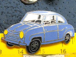 GLAS GOGGOMOBIL LIMO AUTO PIN ENAMEL MIT SECURITY-CLIP