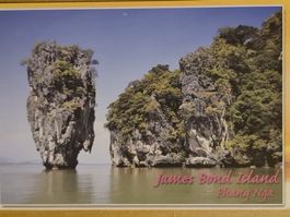 Thailand Postkarte James Bond Insel Phang Nga Briefmarke