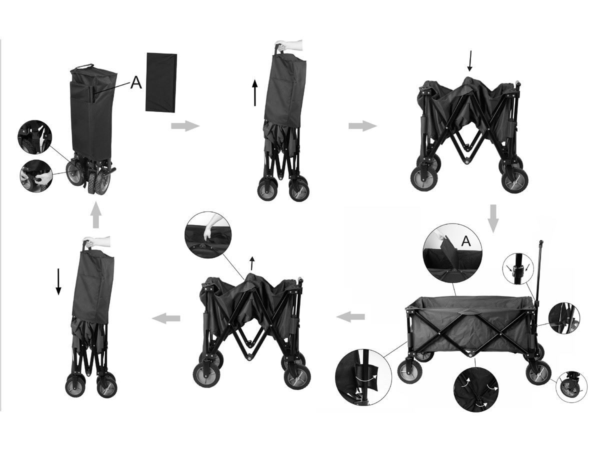 Valigie & Borse: Handwagen klappbar mit Bremse (Blau) – Nuovo e nell'imballaggio originale da Wettingen venduto da kochshop 2