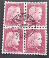1953 - Pro Juventute - Znr. PJ 148 / 4-er Block - gestempelt