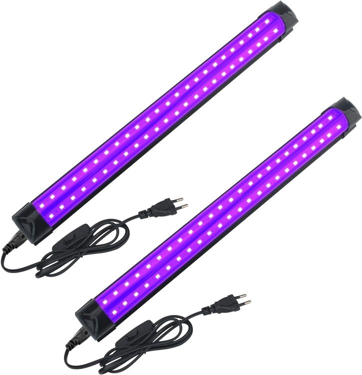2 Stück Schwarzlicht UV LED Röhre 395nm mit Schalter