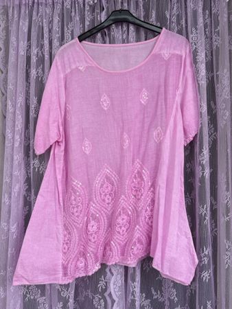 Damen Tunika rosa bestickt Grösse XL neu