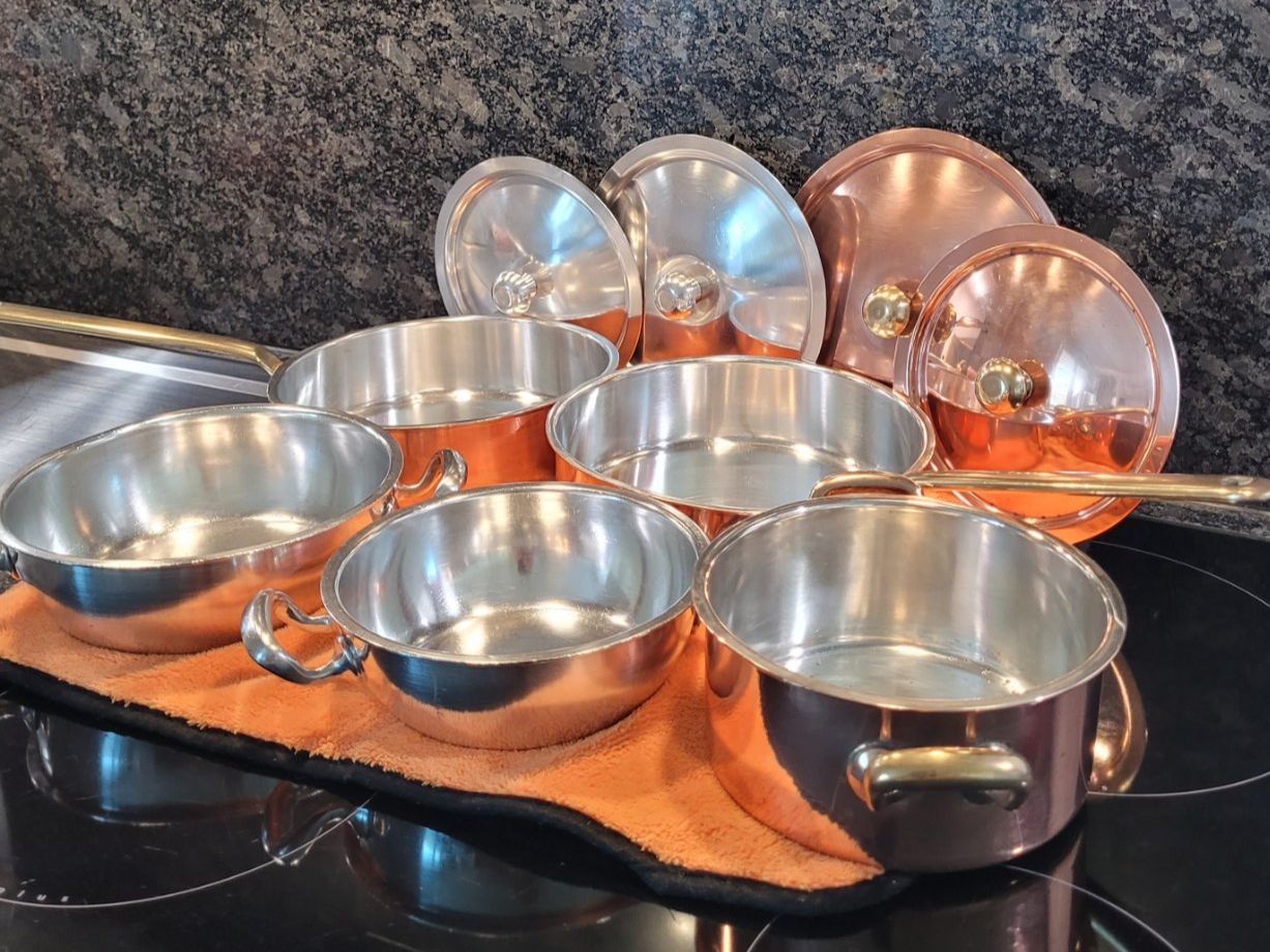 Padelle: SPRING-KUPFER SET 9-TEILIG AUS DER 1.GENERATION US DEN 40-ER – Usato da EMMETTEN venduto da pfi_cbg5 4
