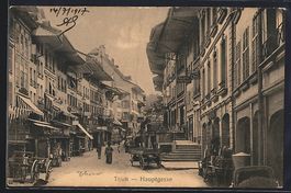 Thun, Partie in der Hauptgasse, mit Gesc