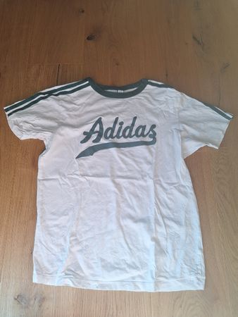 Adidas T-Shirt weiss mit grünem Logo 