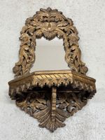 Vintage Italian Florentine Corner Shelf with Mirror