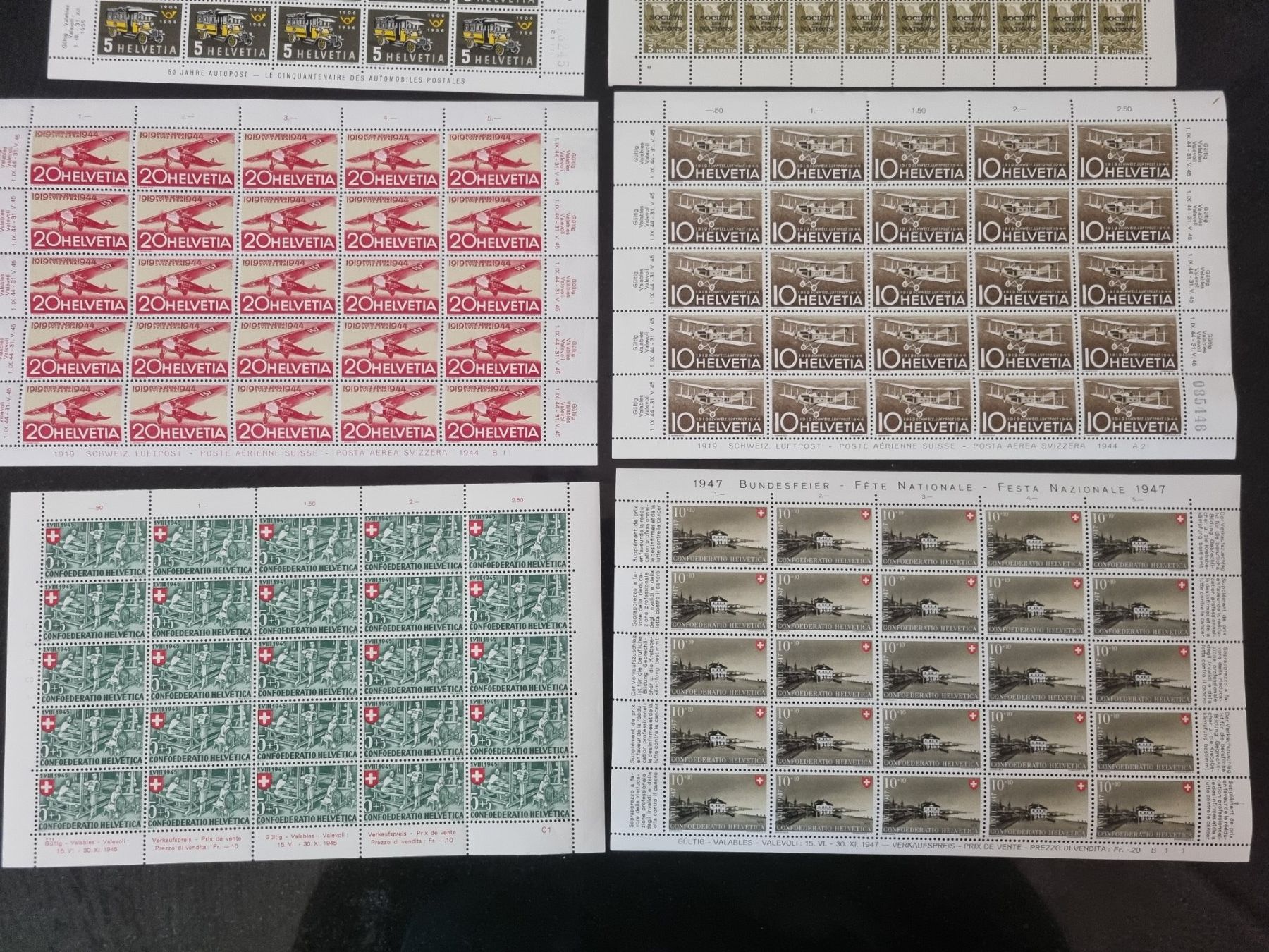 Tutti i francobolli: Lot mit 8 verschiedenen Originalbogen  - postfrisch ** – Usato da Gümligen venduto da Geniusbuy 2