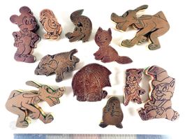 Stempel Holzstempel Holzdruck Disney Micky Pluto Druckstock