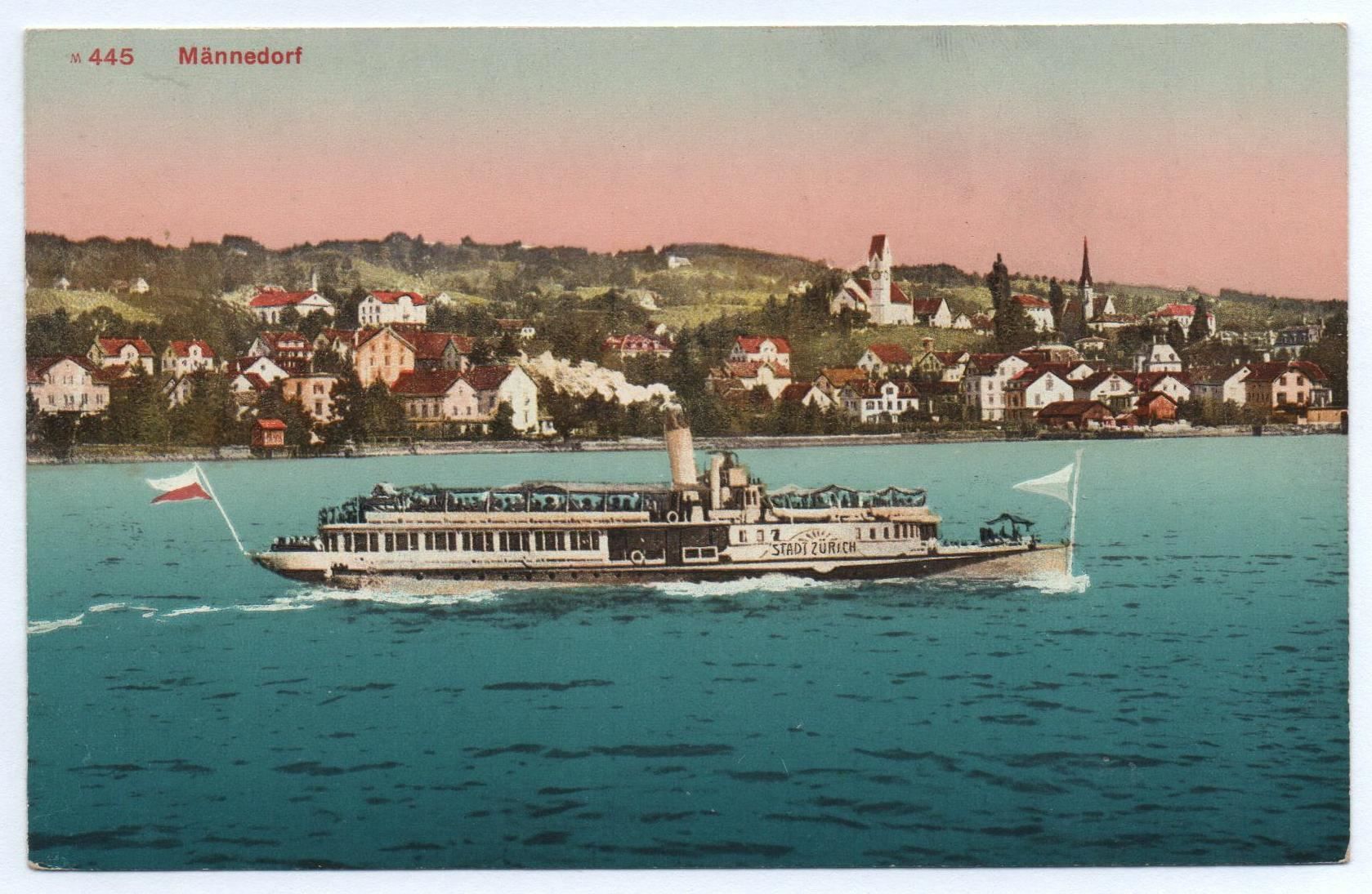 Cartes postales: MÄNNEDORF Dampfschiff Stadt Zürich – Neuf (Voir description) à Jona par philajona