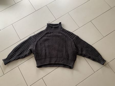 Kurzer Stehkragen Pullover von H&M Gr. M dunkelgrau
