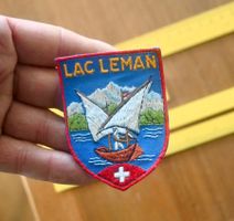 VINTAGE Badge LAC LEMAN nos ST. GALLER STICKEREI