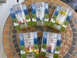 5 Trink-Gläser Fußball Sammelglas, Argentinien, Frankreich .