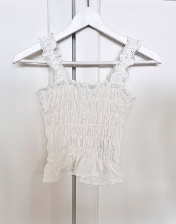 Haut blanc femme H&M smocké - Taille XS