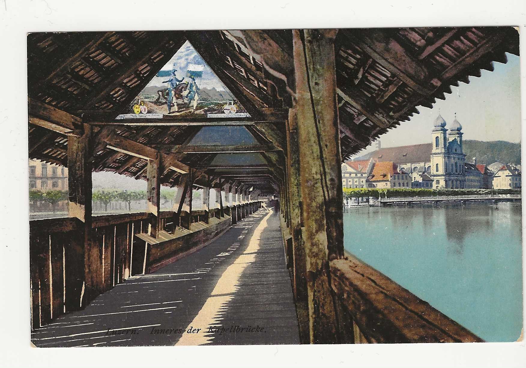 Cartoline postali: LUZERN.   INNERES DER KAPELLBRÜCKE – Usato da Küttigen venduto da rolypo