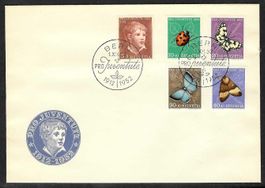 1952, J143-147 Serie auf illustr./unadr. FDC (15018)