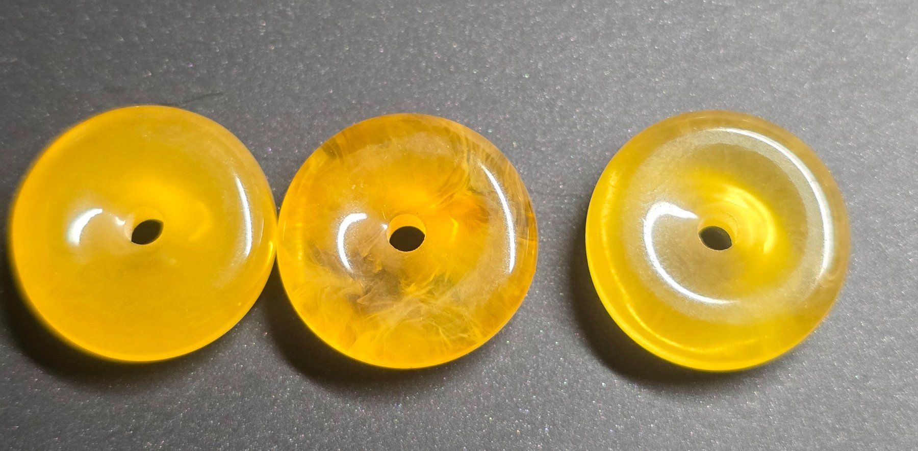 Mineralien & Heilsteine: 🧡✨ 3 wunderschöne Bernstein Pi-Scheiben im Set ✨ – Neu und originalverpackt aus Matzingen von Shay_Crystalz 1
