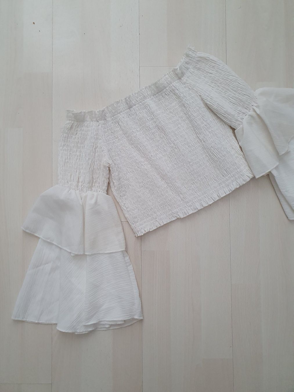 Camicette: Helle Bluse m. Trompetenärmel Gr S – Nuovo (secondo la descrizione) da Münsingen venduto da BlackTears-3 1