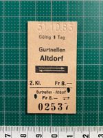 Gurtnellen - Altdorf, altes Bahn Billett, SBB, Uri