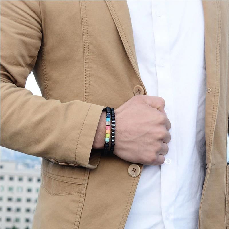 Bracciali & Braccialetti: 2 pièce bracelets en pierre naturelle – Nuovo e nell'imballaggio originale da Gurmels venduto da shopathome 2