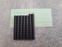 Magnete schwarz, rund 2.7mm x 4.9mm