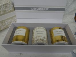 3 DIOR PARFUM KERZEN VERGOLDET AMBRE, 30MONTAIGNE, ST.HONORE