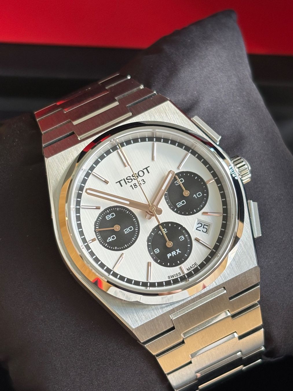 Tissot Orologi: TISSOT PRX 42mm Chronograph Automatic Fullset NEU – Nuovo e nell'imballaggio originale da Birsfelden venduto da Mynos