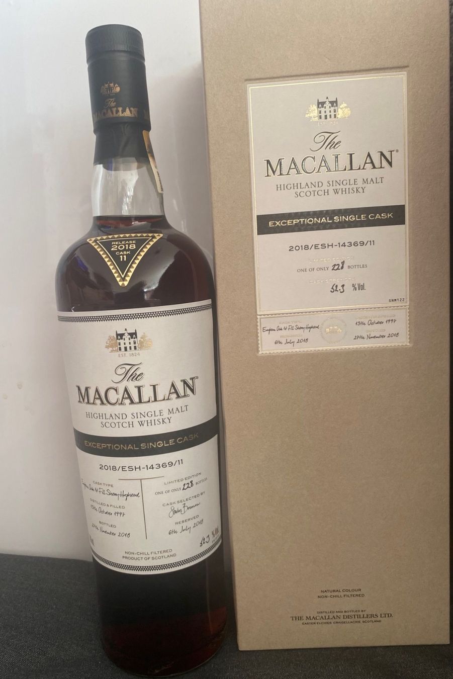Macallan Bevande alcoliche: Macallan Exceptional Single Cask 2018 ESH-14369/11 51.3% – Nuovo e nell'imballaggio originale da Wettswil venduto da sch_mhr2